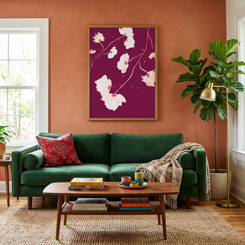 SAKURA - Affiche d'Art | Collection HANAMI | Burgundy Edition